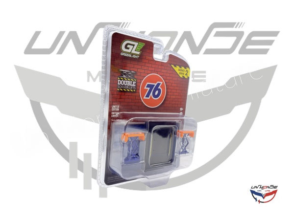 2 Ciseaux Ascenseurs Avec Base Moul�e Sous Pression Bleu et Orange 76