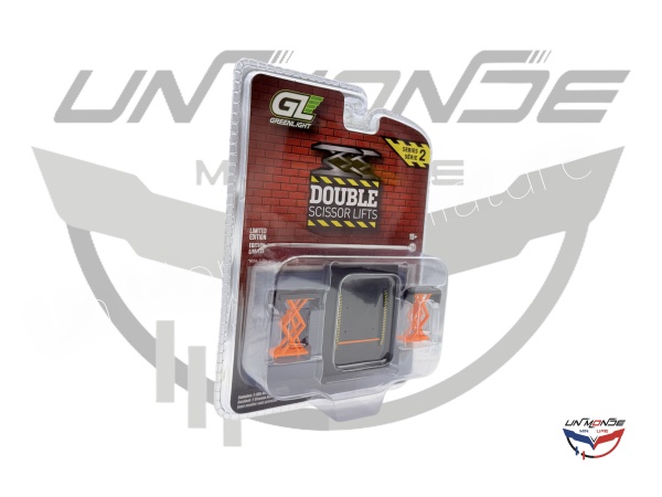 2 Ciseaux Ascenseurs Avec Base Moul�e Sous Pression Orange et Noir