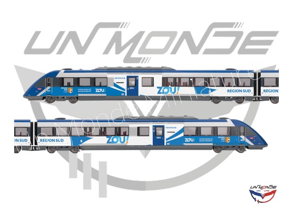 Autorail Diesel bicaisse X 72500 Livr�e PACA ZOU SNCF Analogique