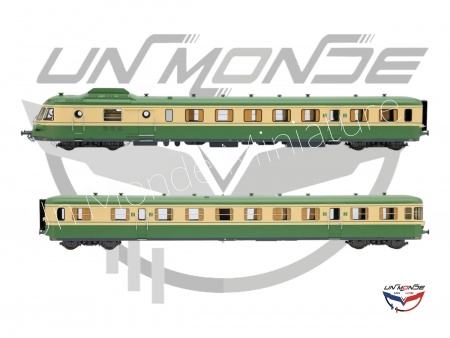 Autorail Diesel RGP I Avec Remorque livr&eacute;e Vert & Beige SNCF Analogique