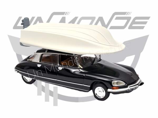 Citroën DS 21 Pallas 1972 Black with boat on roof