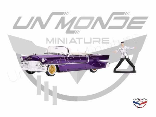Hollywood R Cadillac Eldorado With Dancing Elvis Figure Purple 1956