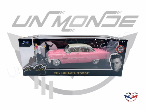 Hollywood R Cadillac Fleetwood With Singing Elvis Figure Pink 1955