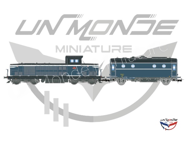 Locomotive Diesel BB 66013 blanche & Bleue + fourgon-chaudi�re DCC Sound
