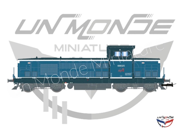 Locomotive Diesel BB 666025 blanche & Bleue INFRA DCC Sound
