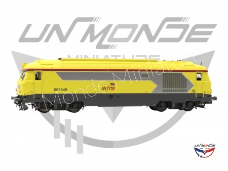Locomotive diesel BB 667548 livr&eacute;e Jaune INFRA SNCF DCC Sound