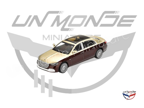 Mercedes Maybach S680 2024 Gold and Dark Red Metallic