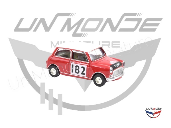 Mini Cooper S 1964 Tartan Red with Racing Number 182