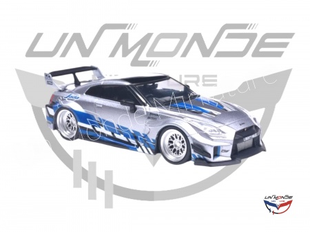 Nissan GT-R R35 Liberty Walk Silhouette 2020 Silver and Blue Stripes