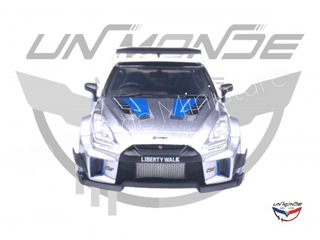 Nissan GT-R R35 Liberty Walk Silhouette 2020 Silver and Blue Stripes