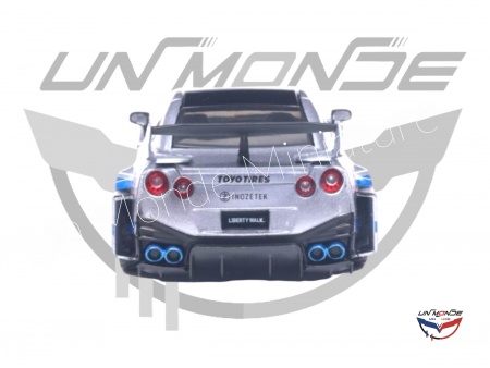 Nissan GT-R R35 Liberty Walk Silhouette 2020 Silver and Blue Stripes