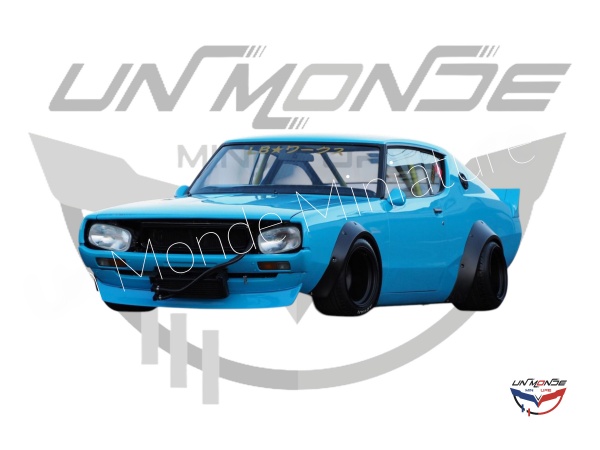 Nissan Skyline GT-R (KPCG110) Kenmeri With Liberty Walk Body Kit 1972 Blue