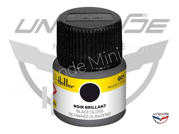 Peinture Acrylic 021 Noir Brillant 12ml