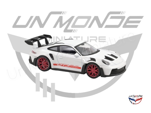Porsche 911 GT3 RS 2022 White with Red Stickers