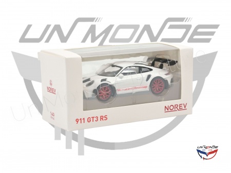Porsche 911 GT3 RS 2022 White with Red Stickers