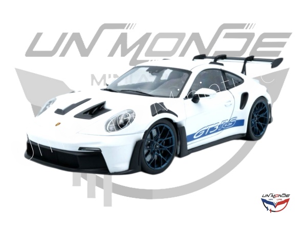 Porsche 911 GT3RS 2024 White With Blue Stripes