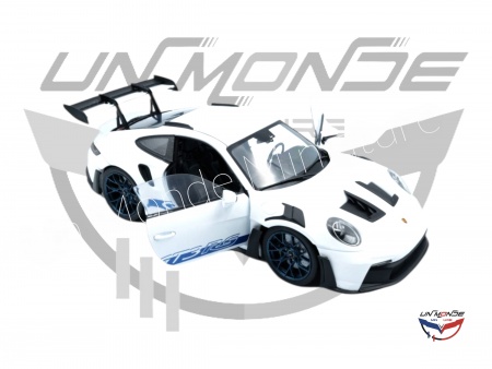 Porsche 911 GT3RS 2024 White With Blue Stripes