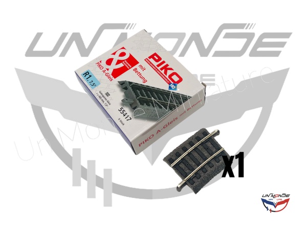 Rail Courbe R1 Voie A Avec Ballast 360 mm 7,5 / Echelle HO