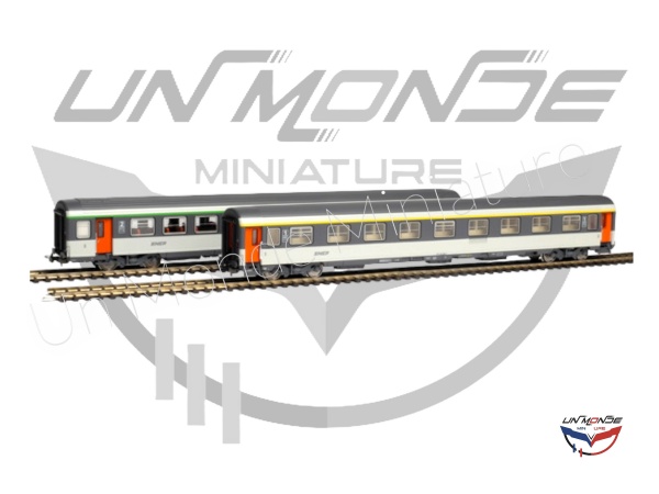 Set 2 voitures Corail A9u 1re classe + B11tu 2de classe