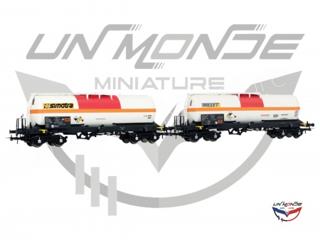 Set de 2 wagons-citernes &agrave; 4 essieux pour transport de chlore F-MISA/Millet