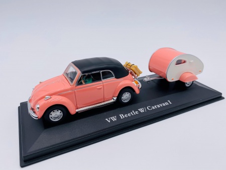 VW Beetle W/ Caravan I Pink