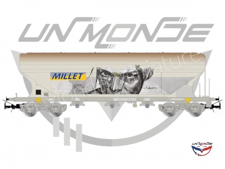 Wagon Tr&eacute;mis &agrave; Essieux Livr&eacute;e MILLET SNCF
